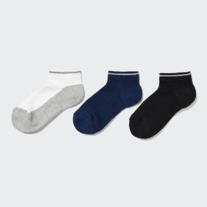 Calcetines Uniqlo Reflect Corta (Three Pairs) Niños Gris Blancas Negras | 0912MWUOS