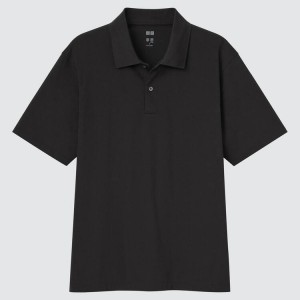 Camisa Polo Uniqlo Airism Hombre Negras | 8370MBINC