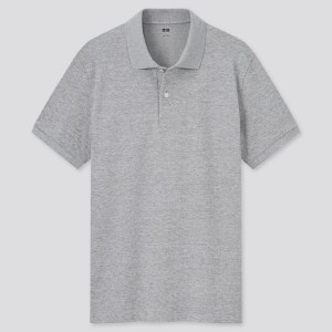 Camisa Polo Uniqlo Dry Piqué (2021 Season) Hombre Gris | 0861JOAIY