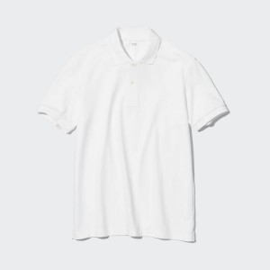 Camisa Polo Uniqlo Dry Piqué Hombre Blancas | 2713QFAMD