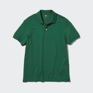 Camisa Polo Uniqlo Dry Piqué Hombre Verde | 1546UPCGB