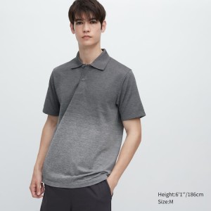 Camisa Polo Uniqlo Dry-ex Hombre Gris | 9542APEZH