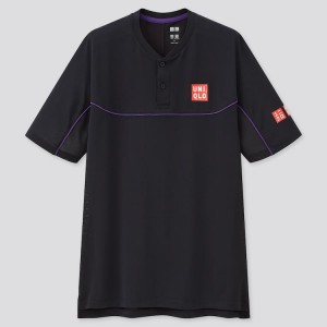 Camisa Polo Uniqlo Roger Federer Dry-ex Us 2021 (2021 Season) Hombre Negras | 4608FQIRH