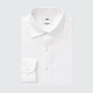 Camisas Uniqlo Super Non-iron Slim Fit (Semi-cutaway Collar) Hombre Blancas | 9042NHEAD