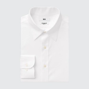 Camisas Uniqlo Super Non-iron Slim Fit (Semi-cutaway Collar) Hombre Blancas | 9801GZLWF