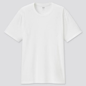 Camiseta Uniqlo 100% Supima Algodon Crew Neck (2021 Season) Hombre Blancas | 9275XMFCD