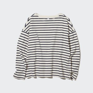 Camiseta Uniqlo A Rayas Long Sleeved Mujer Blancas | 2805ZJOUM