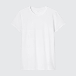 Camiseta Uniqlo Airism Dry-ex Mesh Crew Neck Corta Sleeved Hombre Blancas | 3716XTVUC