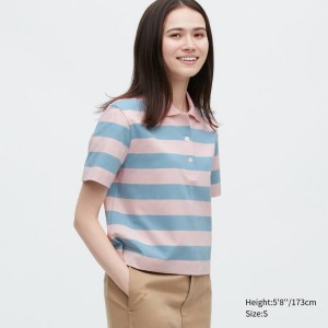 Camiseta Uniqlo Cropped Relaxed Fit Mujer Rosas | 4857TRKIY