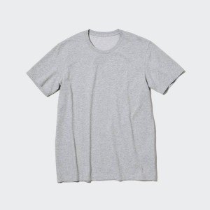 Camiseta Uniqlo Dry Colour Crew Neck (2020 Season) Hombre Gris | 8512XNFEA