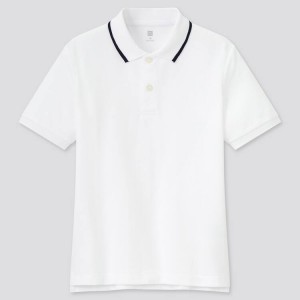 Camiseta Uniqlo Dry Piqué (2021 Season) Niños Blancas | 3581PDRQU