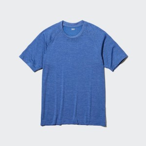 Camiseta Uniqlo Dry-ex Crew Neck Hombre Azules | 5398RCSPA