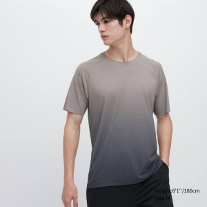 Camiseta Uniqlo Dry-ex Crew Neck Hombre Gris | 3269IQEZJ