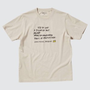 Camiseta Uniqlo Jean-michel Basquiat Ut Estampadas Hombre Beige | 7692OJRVH