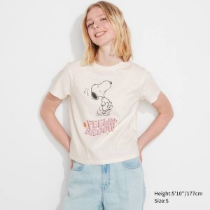 Camiseta Uniqlo Love Sunshine & Peanuts Ut Estampadas Mujer Blancas | 6208JIFDG