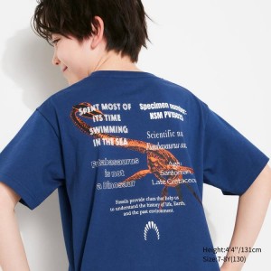 Camiseta Uniqlo National Museum Of Nature And Science Tokyo Ut Estampadas Niños Azules | 8793ZEIBT