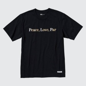 Camiseta Uniqlo Peace For All Ut Estampadas (Adam Scott) Mujer Negras | 9470VQRYP