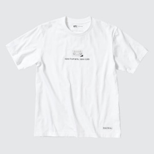 Camiseta Uniqlo Peace For All Ut Estampadas (Haruki Murakami) Hombre Blancas | 5769YEIFP