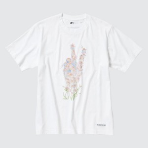 Camiseta Uniqlo Peace For All Ut Estampadas (Jonathan Anderson) Hombre Blancas | 6915LBVAN