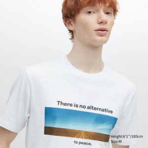 Camiseta Uniqlo Peace For All Ut Estampadas (Wim Wenders) Hombre Blancas | 1693VDHSP