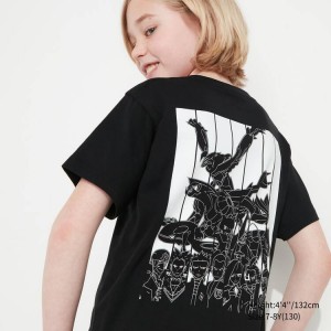 Camiseta Uniqlo Pokemon Ut Estampadas Niños Negras | 8106RQPJZ