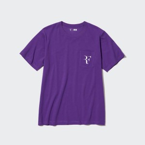 Camiseta Uniqlo Roger Federer Rf Estampadas Hombre Moradas | 4193INLHS