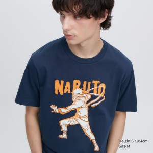 Camiseta Uniqlo Ut Archive Naruto Estampadas Hombre Azul Marino | 8273AOTPS