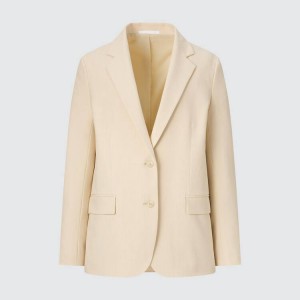 Chaquetas Uniqlo Relaxed Tailored Mujer Beige | 8635GKWYP