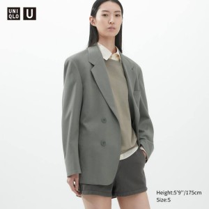 Chaquetas Uniqlo U Jersey Tailored Mujer Gris | 6370LAFMI