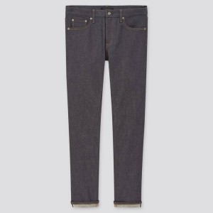 Jeans Uniqlo Selvedge Stretch Slim Fit (2020 Season) Hombre Azul Marino | 0149TAJOI