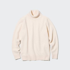 Jerséis Uniqlo Premium Lambswool Turtleneck Hombre Blancas | 3829UELRG