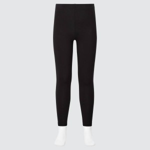 Leggins Uniqlo Algodon (2021 Season) Niños Negras | 7243SKDRQ