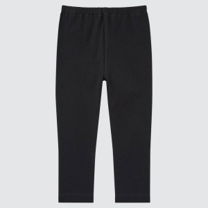 Leggins Uniqlo Algodon Acanalado (2021 Season) Bebe Negras | 7146USWNR