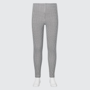 Leggins Uniqlo Algodon Checked Niños Negras | 2053HIUCV