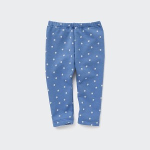 Leggins Uniqlo Fleece Footprint Bebe Azules | 1905TFJVR