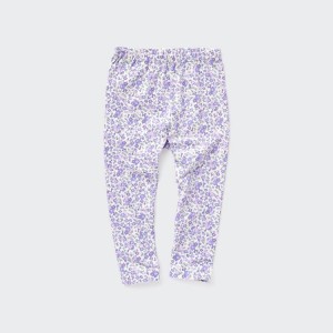 Leggins Uniqlo Flower Print Bebe Moradas | 8406BDRTN