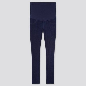 Leggins Uniqlo Maternity Long Denim (2020 Season) Mujer Azul Marino | 5871VAHQM