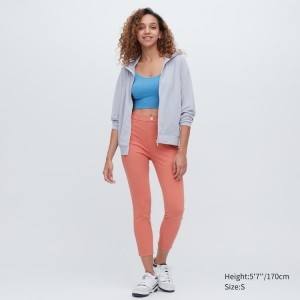 Leggins Uniqlo Ultra Stretch High Rise Cropped Mujer Rosas | 0156WGALR