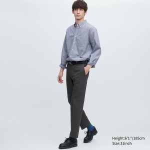 Pantalones Uniqlo Airsense Ultra Light Lana-like (Corta) Hombre Gris Oscuro | 5830KTJNX