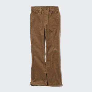 Pantalones Uniqlo Corduroy Slim Flared Mujer Marrones | 3069UJGYQ