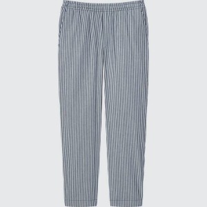 Pantalones Uniqlo Hickory Easy Relaxed Ankle Length Hombre Azules | 0239MYWKD