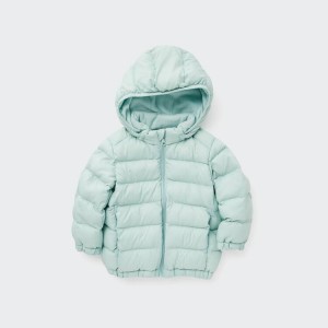 Parka Uniqlo Light Warm Acolchado Washable Zipped Bebe Verde Claro | 1526MKFRV