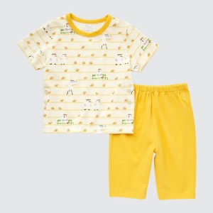 Ropa De Casa Uniqlo Dry Picturebook Ut Corta Sleeved Bebe Amarillo | 9532WSCJB