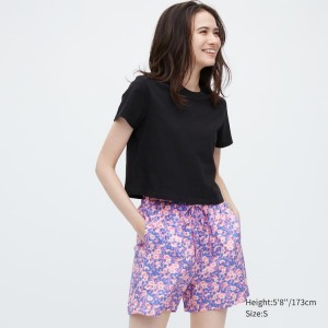 Ropa De Casa Uniqlo Rayon Easy Printed Mujer Rosas | 5176SZJTM