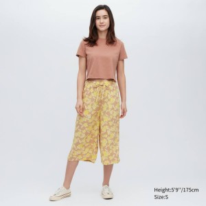 Ropa De Casa Uniqlo Relaco 3/4 Mujer Amarillo | 4398XBDRY