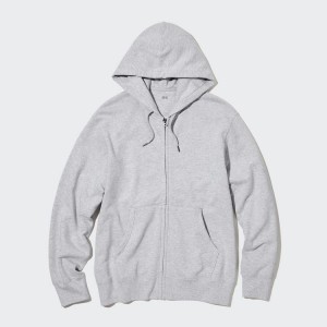 Ropa De Casa Uniqlo Sweat Zipped Hombre Gris | 1846LPQAV