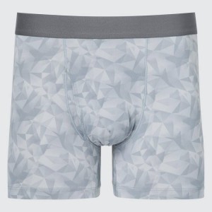 Ropa Interior Uniqlo Airism Geometric Boxers Hombre Gris | 0638ITFZB