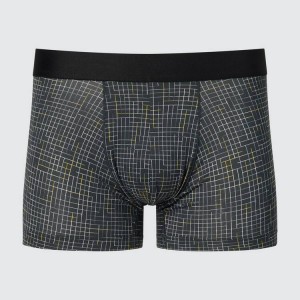 Ropa Interior Uniqlo Airism Low Rise Printed Boxers Hombre Gris Oscuro | 1408WLSAF