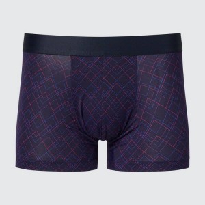 Ropa Interior Uniqlo Airism Low Rise Printed Boxers Hombre Azul Marino | 0375BXEVU