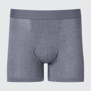 Ropa Interior Uniqlo Airism Printed Boxers Hombre Gris | 9503KRCMS